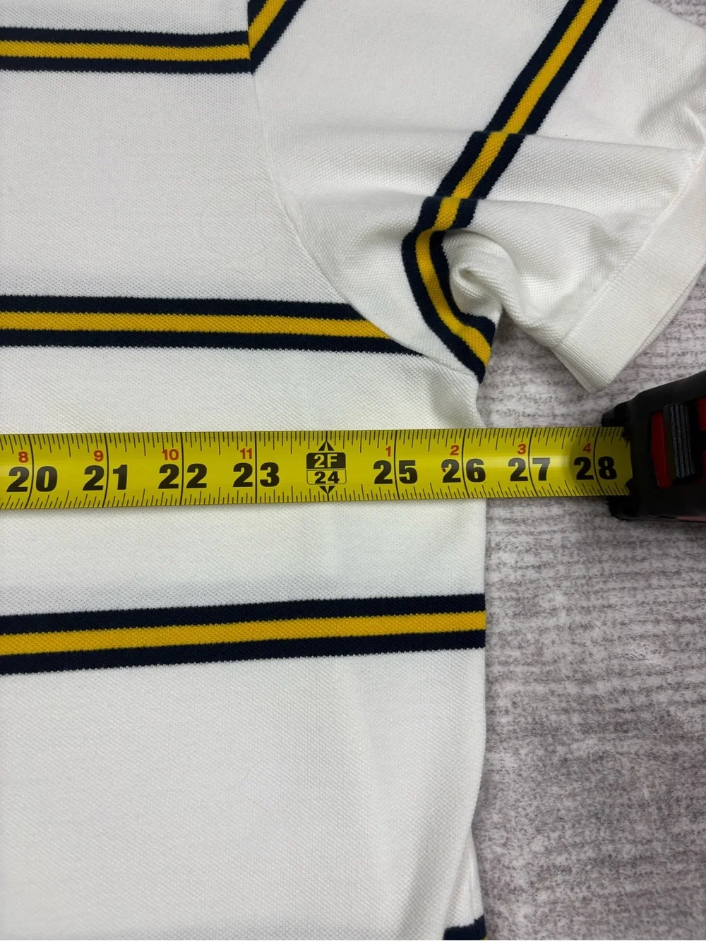Ralph Lauren Mens Preppy Short Sleeve Polo Shirt Size XL White Striped Hi Lo